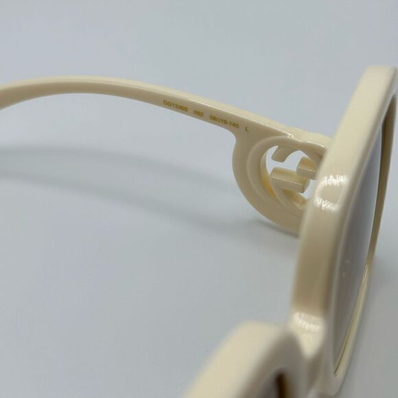 BRAND NEW GUCCI GG1326S 002 Ivory/Brown Women Sunglasses - Picture 7 of 14